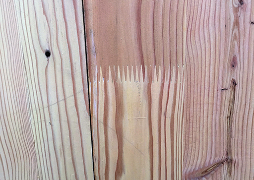 Close-up look at Cross Laminated Timber panel