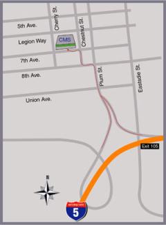 map to Consolidated Mail Services HQ