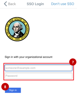 Screenshot of the Single Sign On screen asking you to enter your credentials and choose 'sign in.'