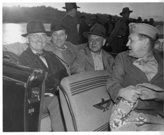 President Harry S. Truman goes for a car ride near Olympia.