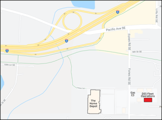 map of Fones Road Fleet Operations site