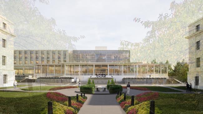 Architectural rendering of the new Joel M. Pritchard Library