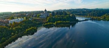 Overhead view of Capitol Lake.